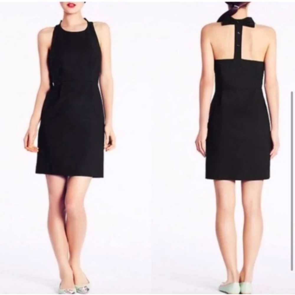 Kate Spade Black Back Bow Detail Halter Cocktail Dress